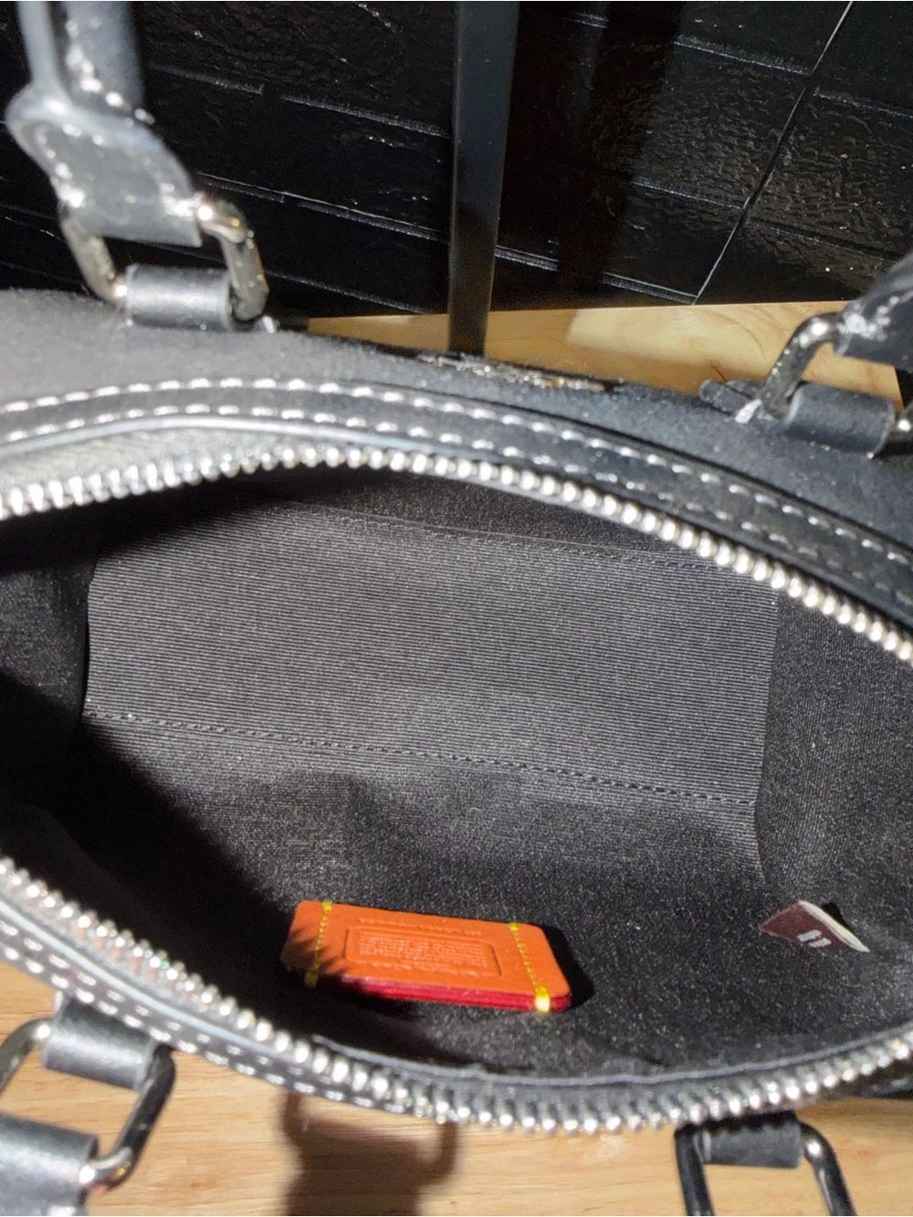 Coach Black Mini Satchel Bag - Signature Hardware